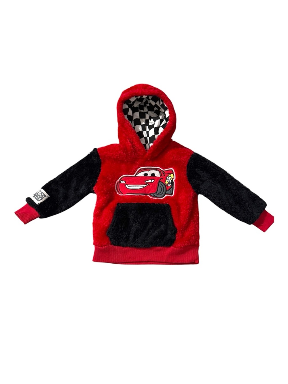 Disney Pixar Cars Lightning McQueen Fuzzy Fleece Toddler Hoodie